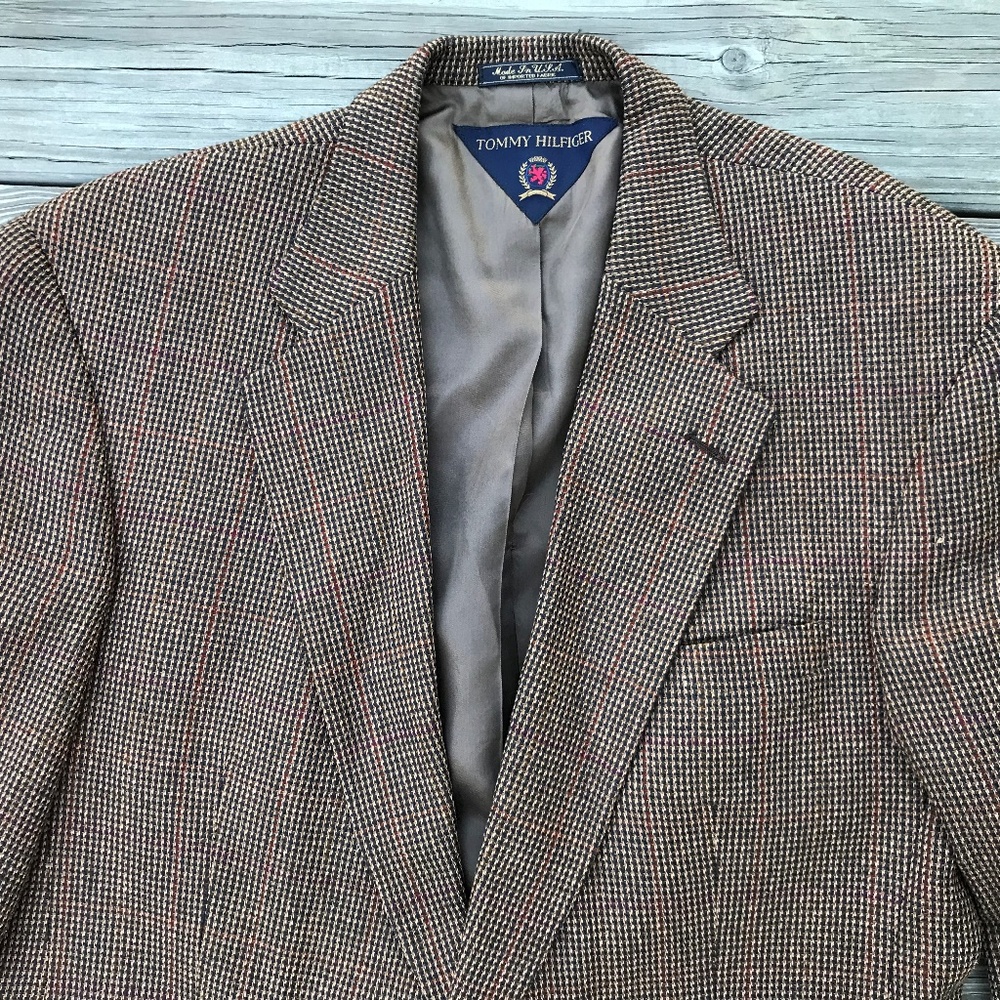 Tommy Hilfiger Vintage Men Blazer Two Button Style - Picture 4 of 8